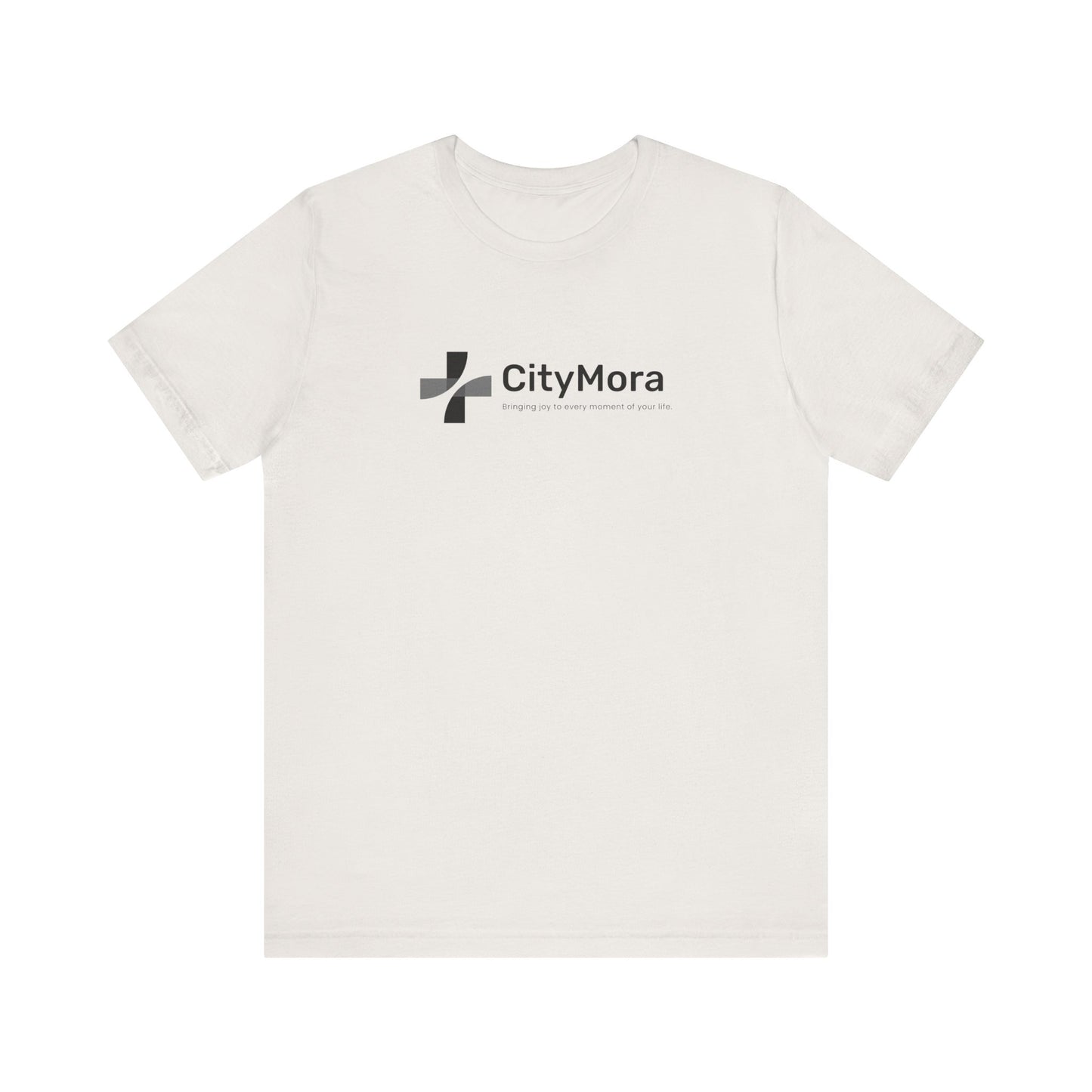 Casual Unisex Tee - 'CityMora' Motivational Short Sleeve Shirt - Black