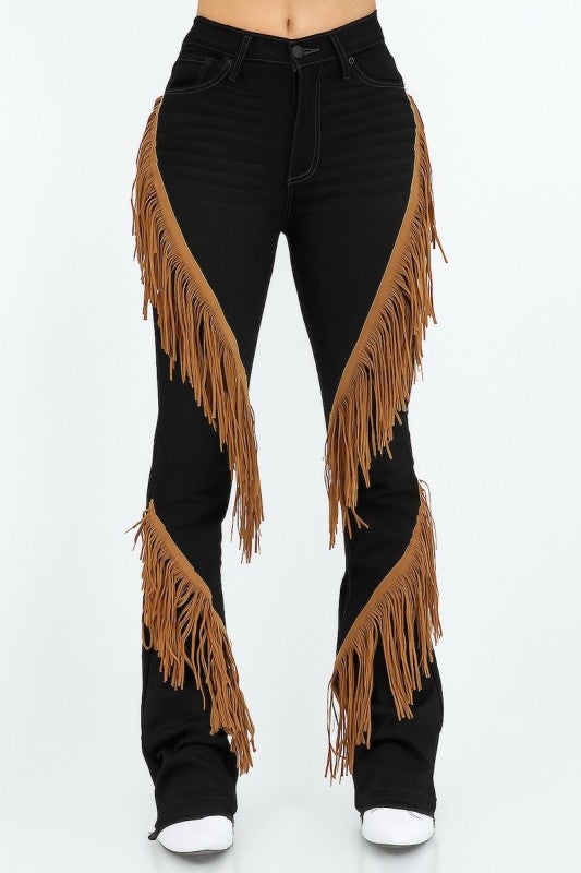 Western Fringe Boot Cut Jean High-Rise Bootcut Jeans