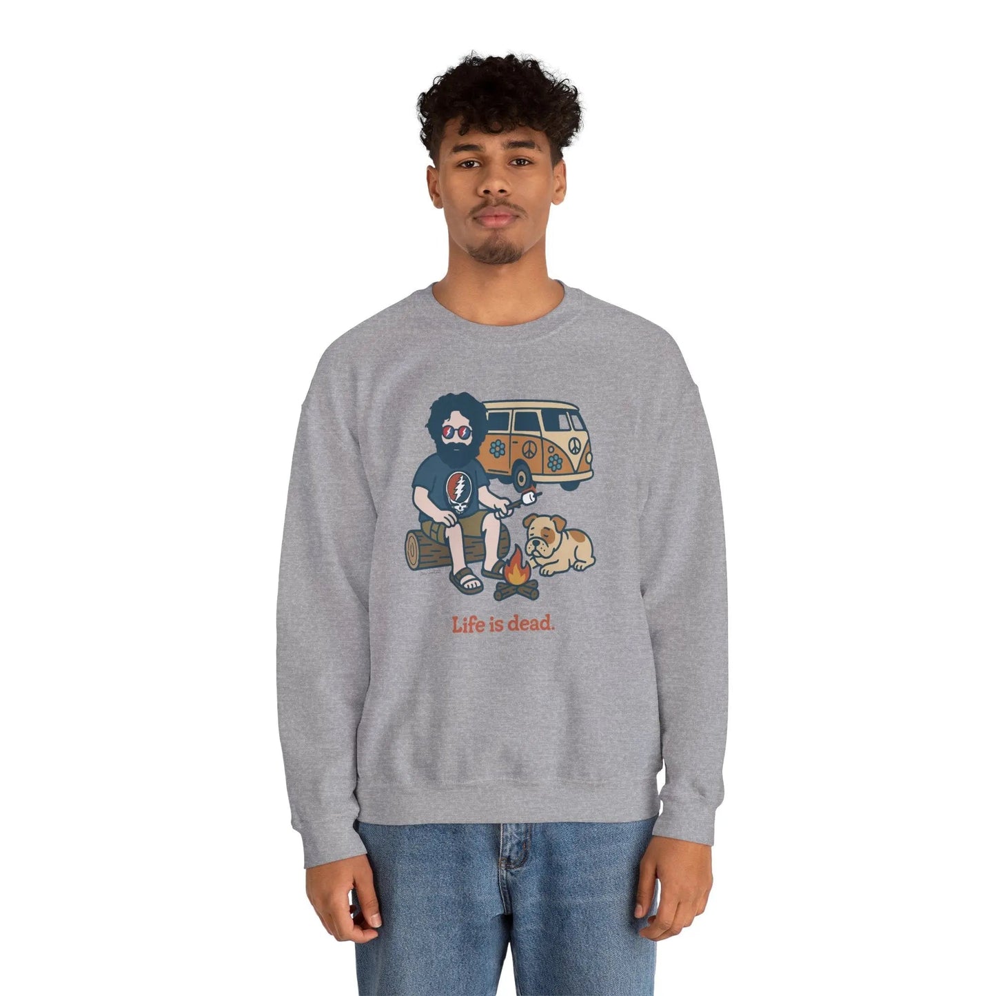 Jerry and Frank are Camping Life is dead Crewneck Sweatshirt Gildan