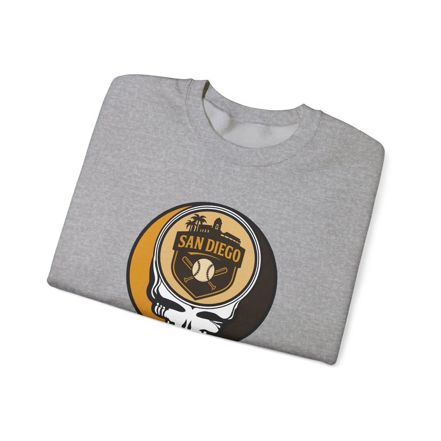 Grateful Dead Stealie Crewneck Sweatshirt Unisex Heavy Blend San Diego Baseball Edition MLB