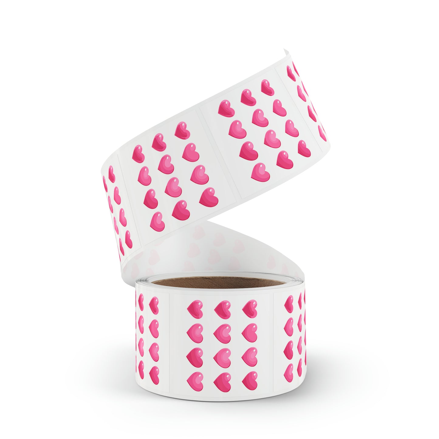 Valentine's day pink hearts shape Square Sticker Label Rolls