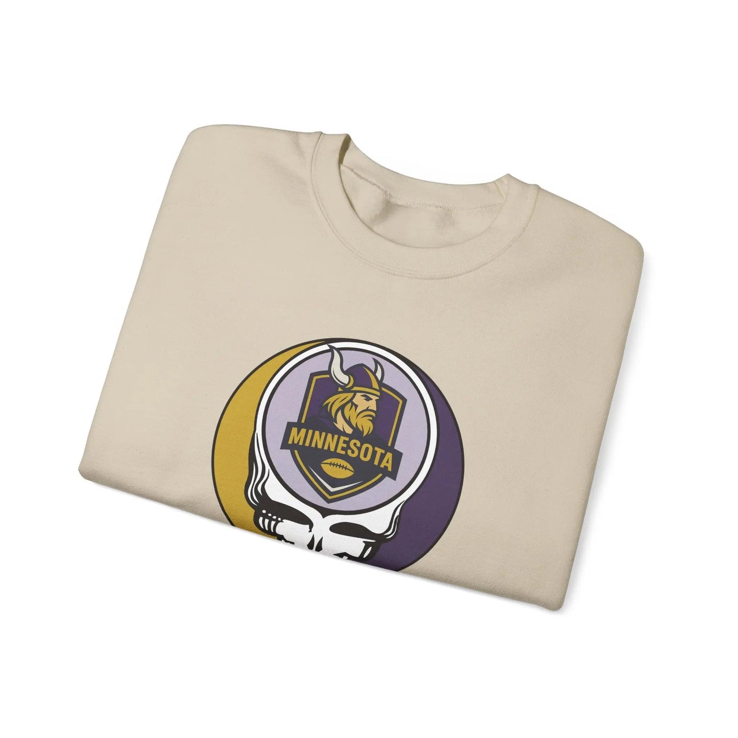 Minnesota Vikings Grateful Dead Stealie Heavy Blend Crewneck Sweatshirt