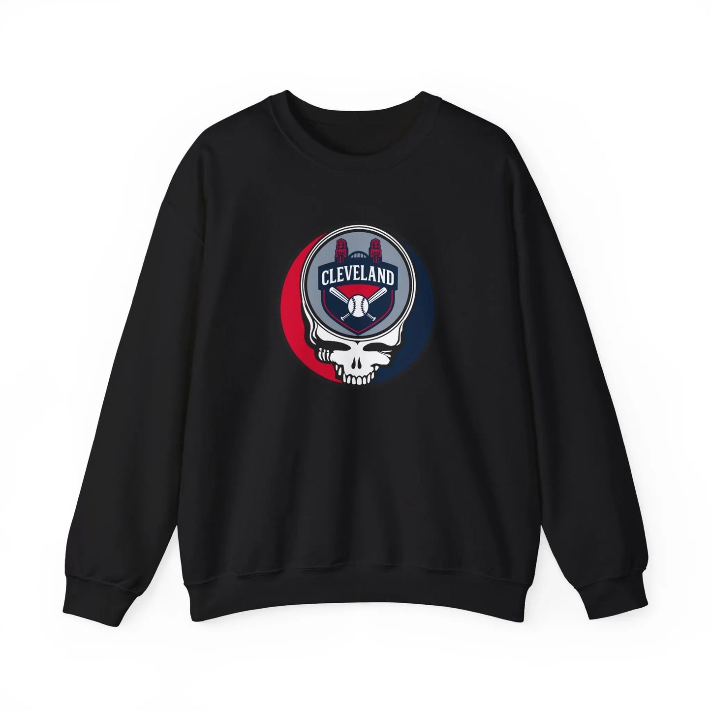 Cleveland Guardians Grateful Dead Stealie Crewneck Sweatshirt MLB The Ballpark Collection