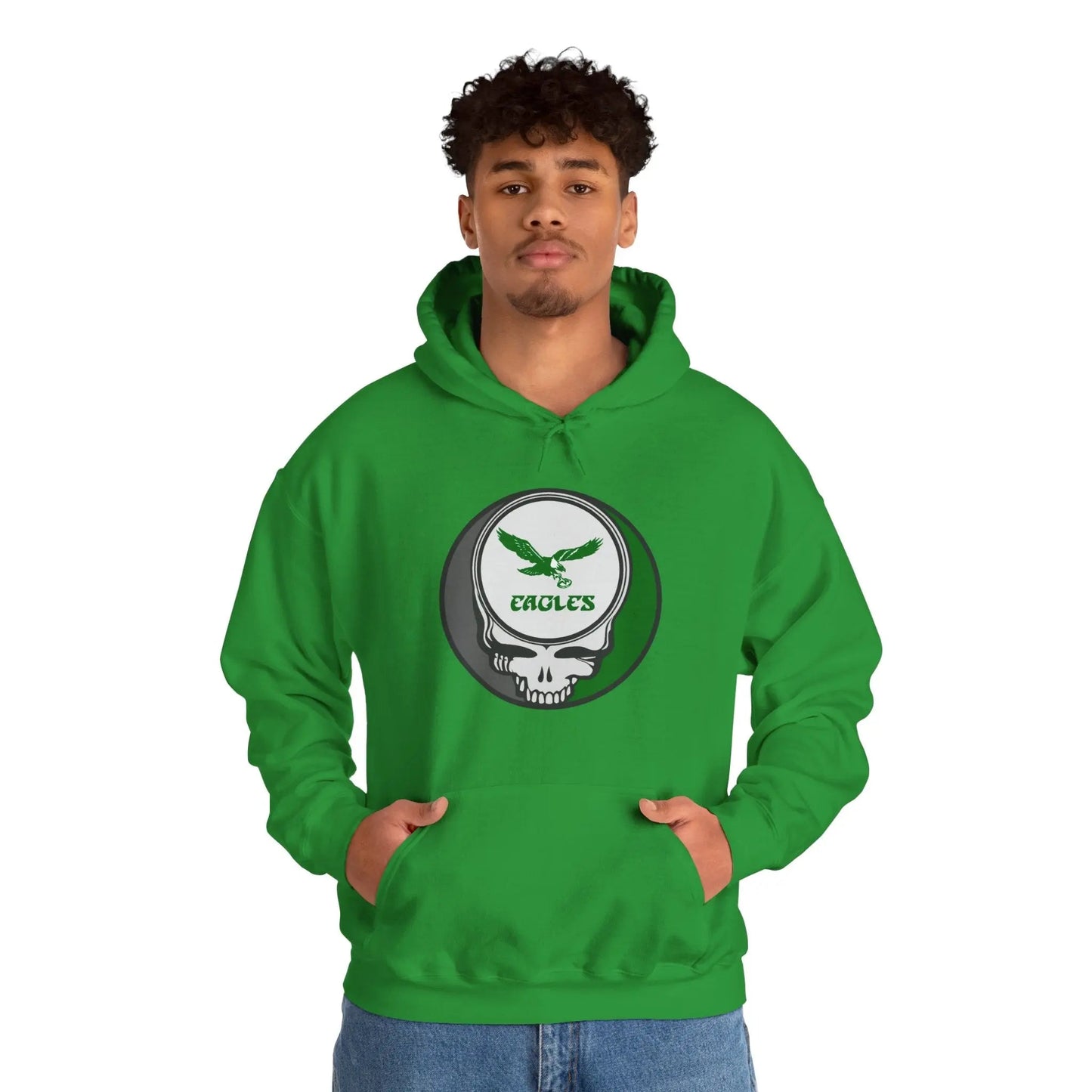 Philadelphia Eagles Skull Hoodie Medium-Heavy Fabric The Gridiron Collection