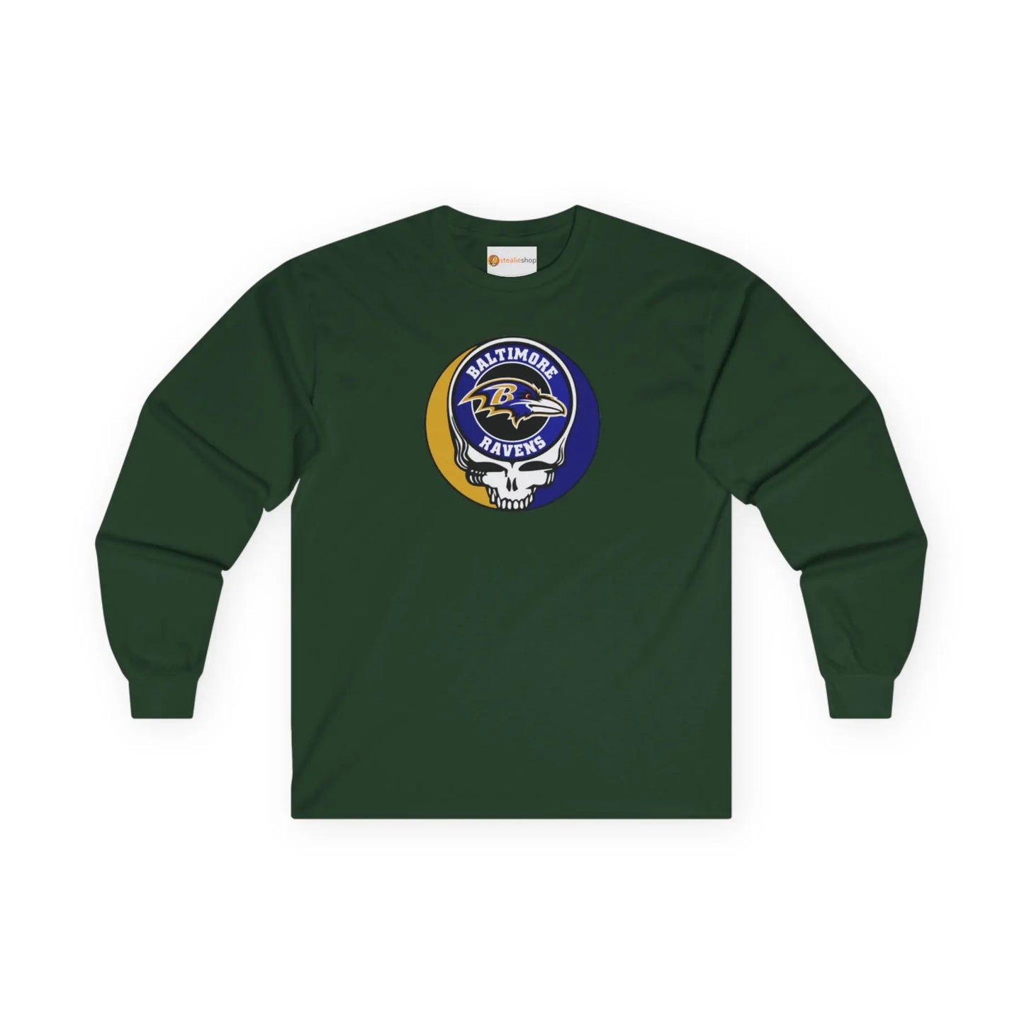 Baltimore Ravens Grateful Dead Long Sleeve Ultra-Cotton Tee The Gridiron Collection