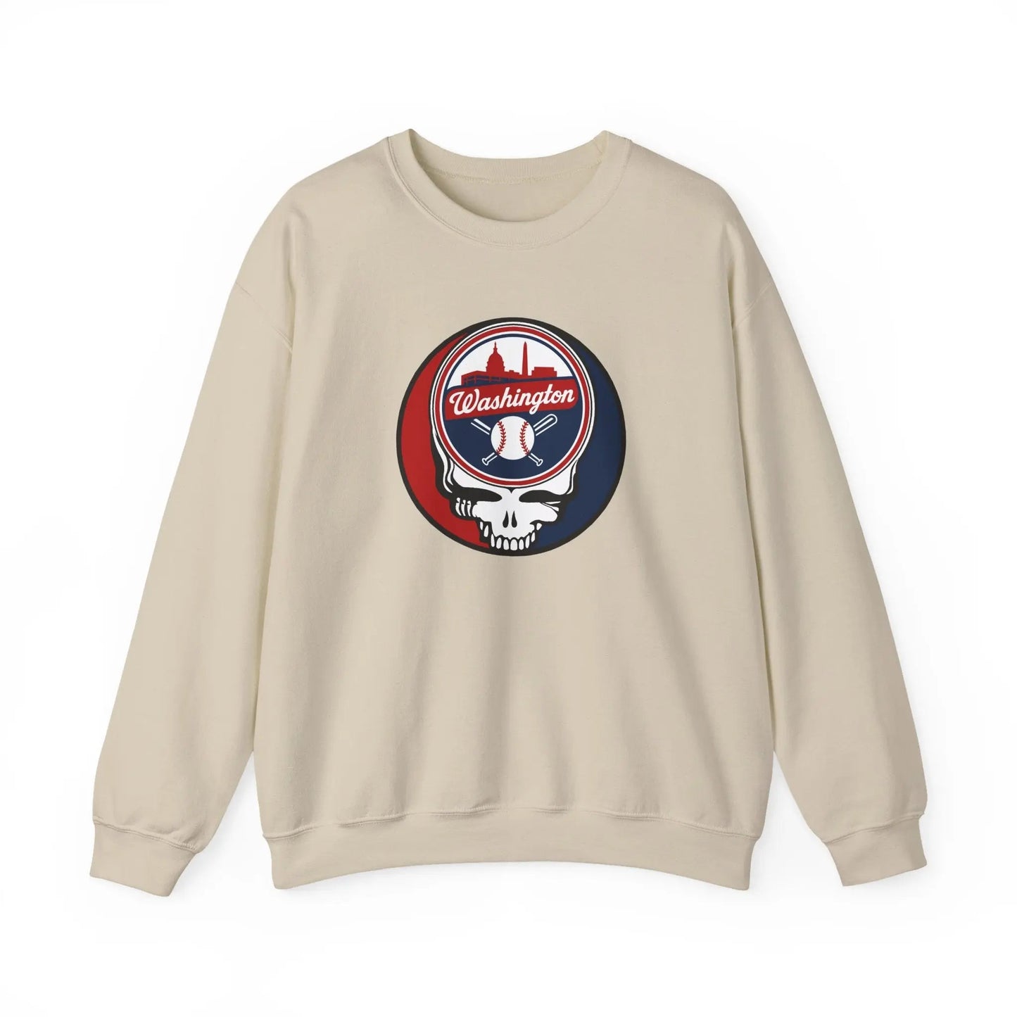 Washington Baseball Edition Grateful Dead Stealie Crewneck Sweatshirt The Ballpark Collection
