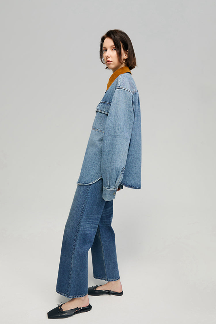 Cityer Crop Wide High-Rise Ankle Jeans