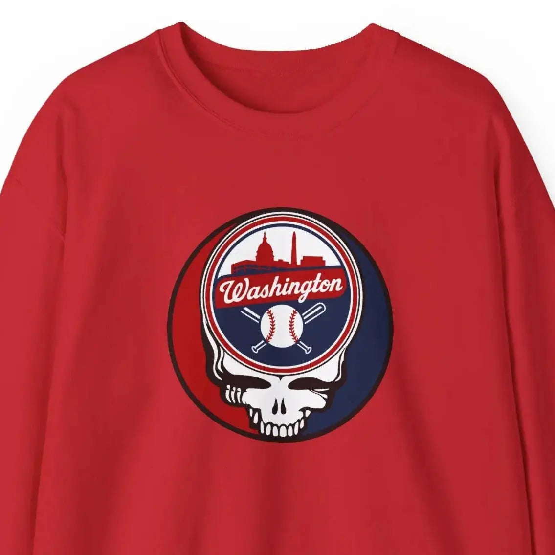 Washington Baseball Edition Grateful Dead Stealie Crewneck Sweatshirt The Ballpark Collection