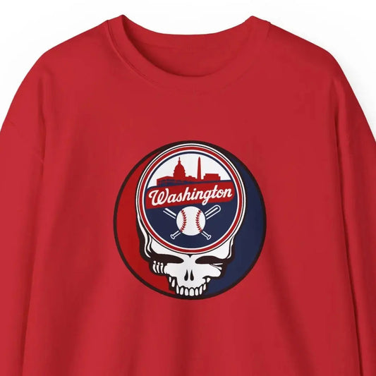 Washington Baseball Edition Grateful Dead Stealie Crewneck Sweatshirt The Ballpark Collection