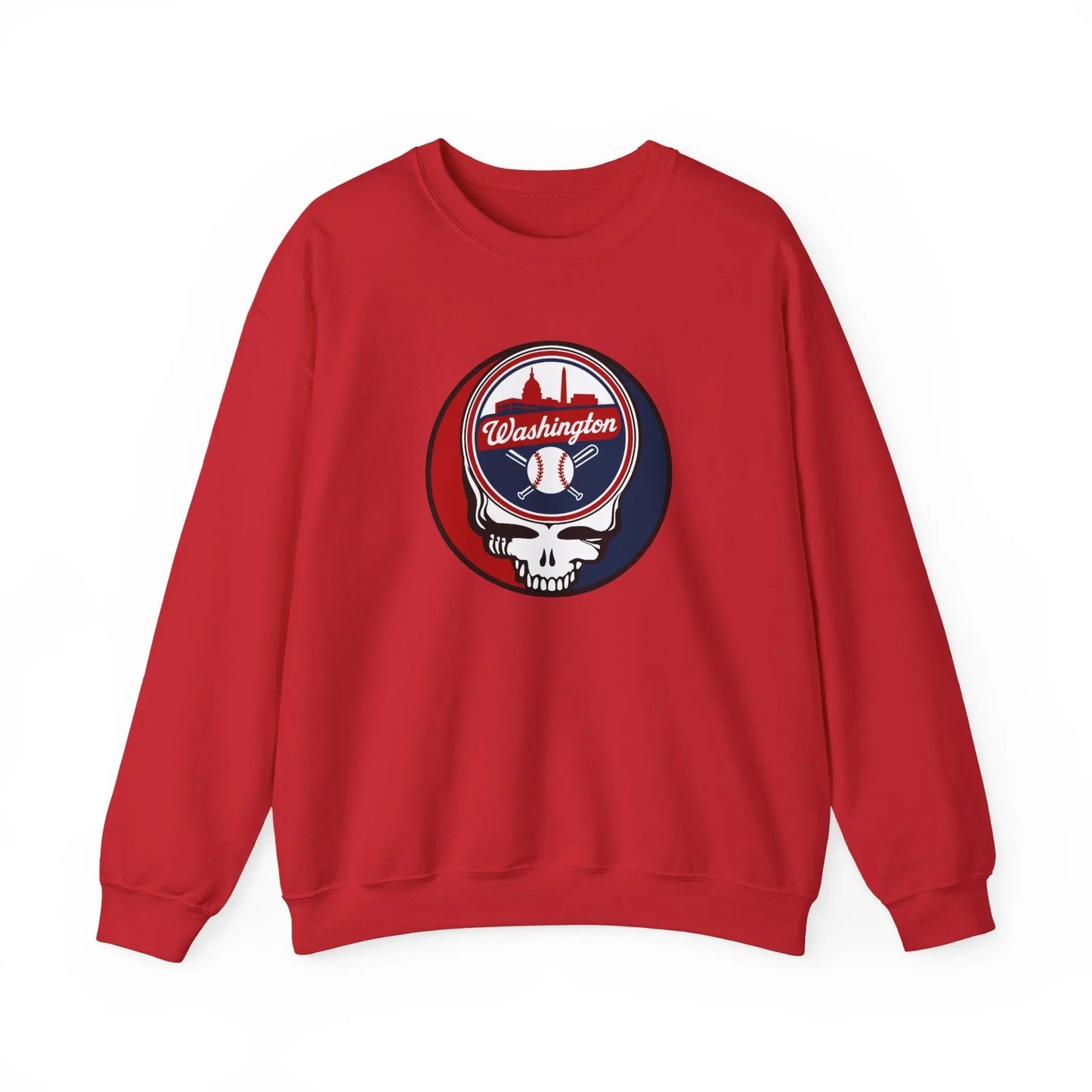 Washington Baseball Edition Grateful Dead Stealie Crewneck Sweatshirt The Ballpark Collection