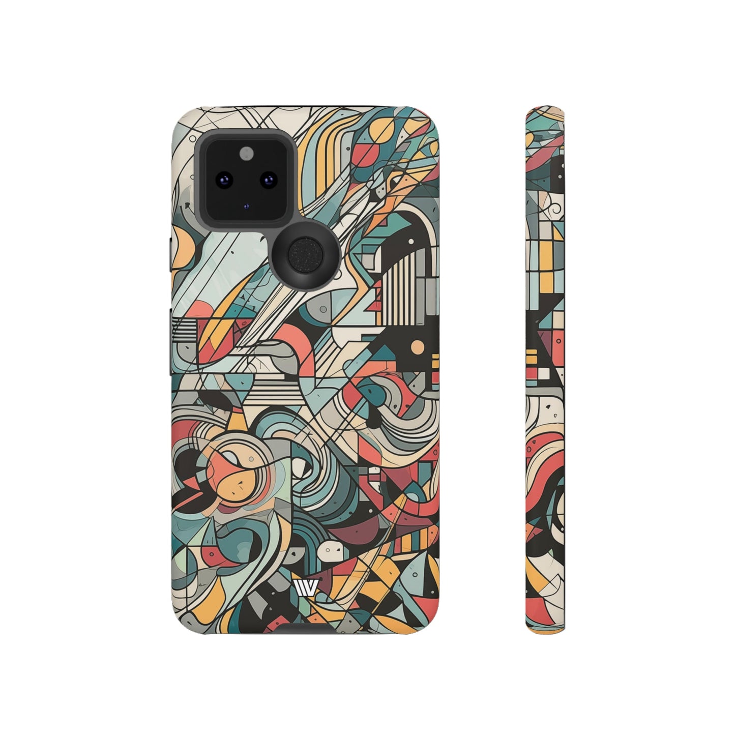 Abstract Doodle Tough Phone Case Dual-Layer Protection