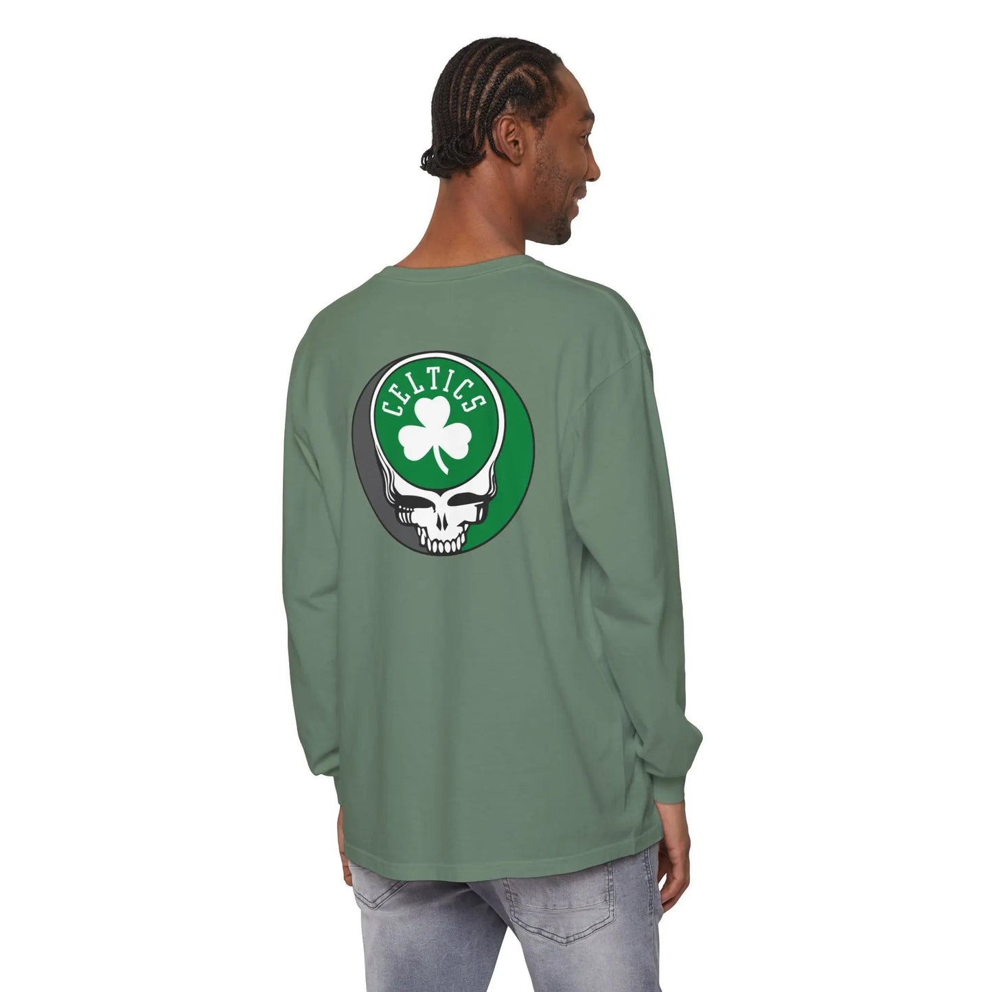 Boston Celtics Garment-dyed Long Sleeve T-Shirt Two-Sided Vineyard Collection