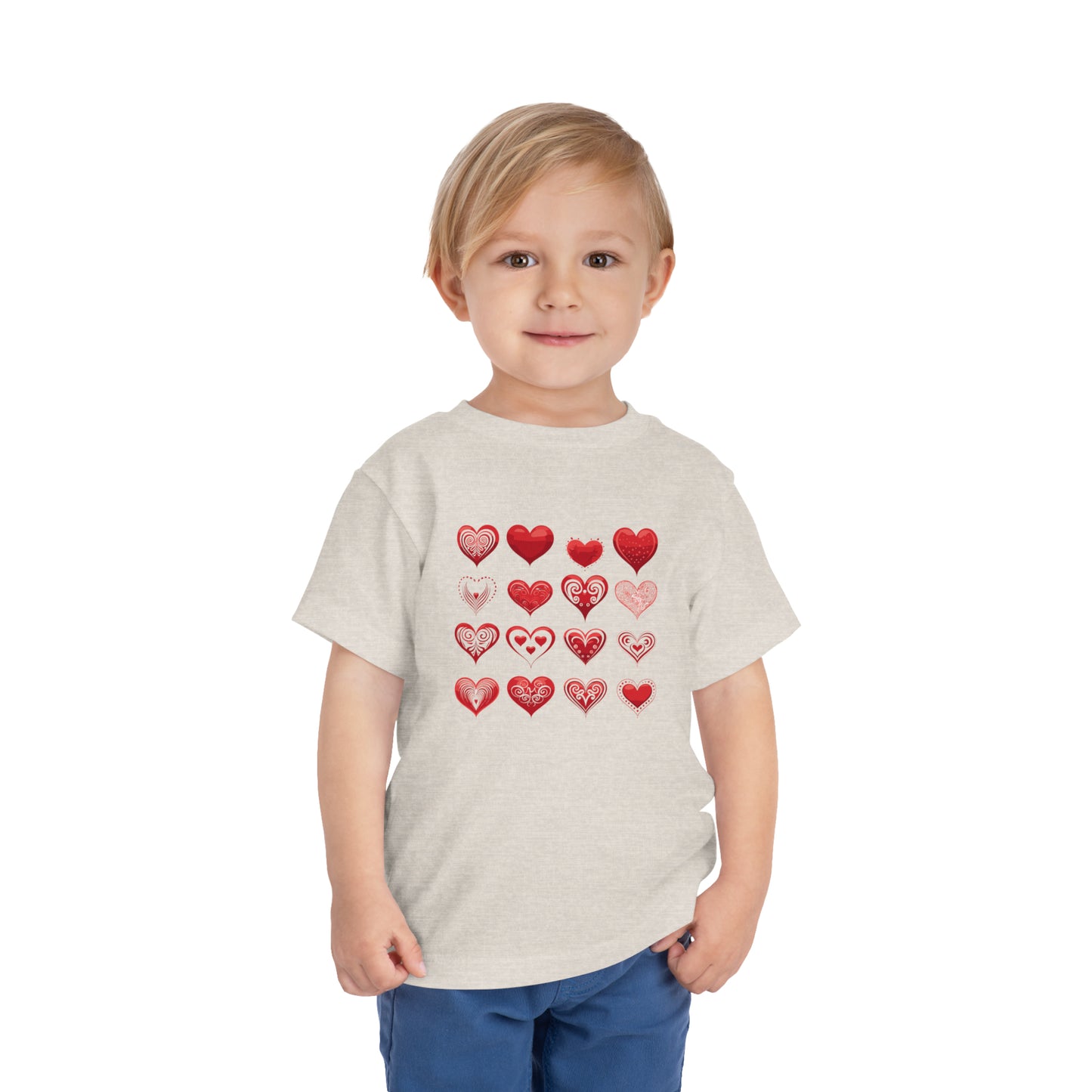 Red hearts shape design Toddler Short Sleeve Tee