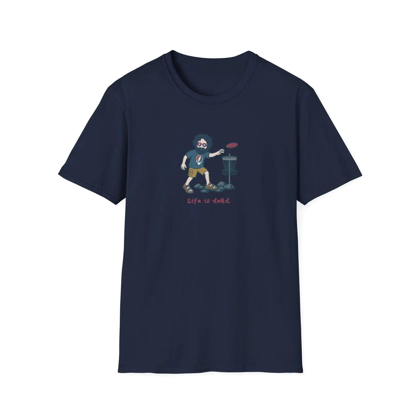 Disc Golfing Jerry Life is Dead T-Shirt Grateful Dead
