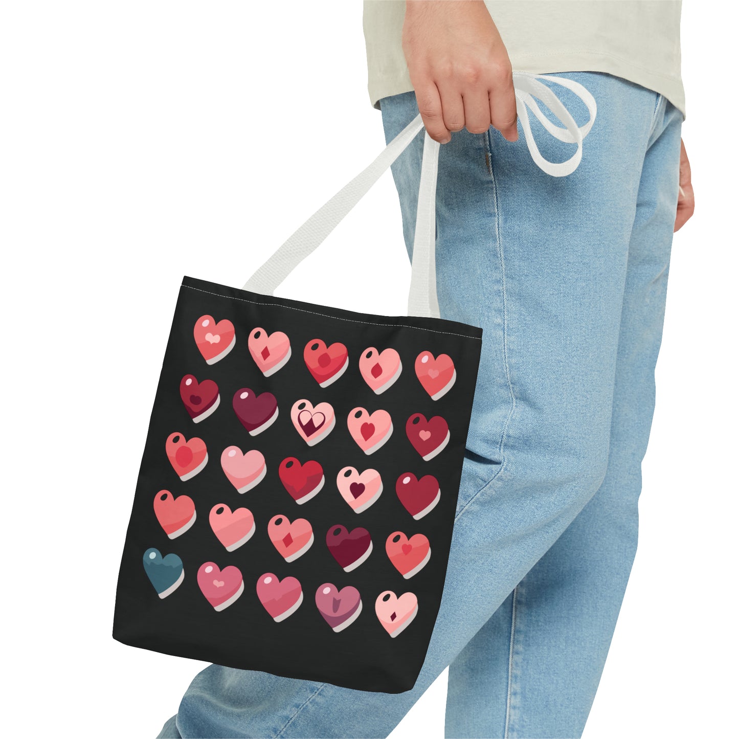 Valentine's black Tote Bag (AOP)