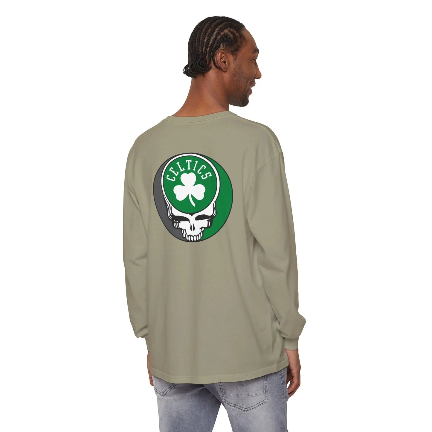 Boston Celtics Garment-dyed Long Sleeve T-Shirt Two-Sided Vineyard Collection