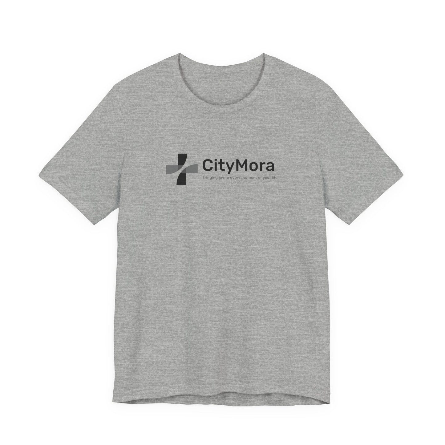 Casual Unisex Tee - 'CityMora' Motivational Short Sleeve Shirt - Black