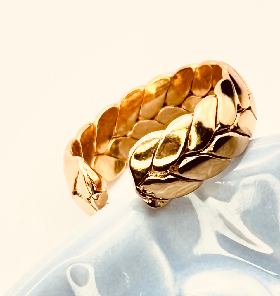 Hypoallergenic Gold Plated Cuban Ring Nickel Free Stainless Steel Jewelry