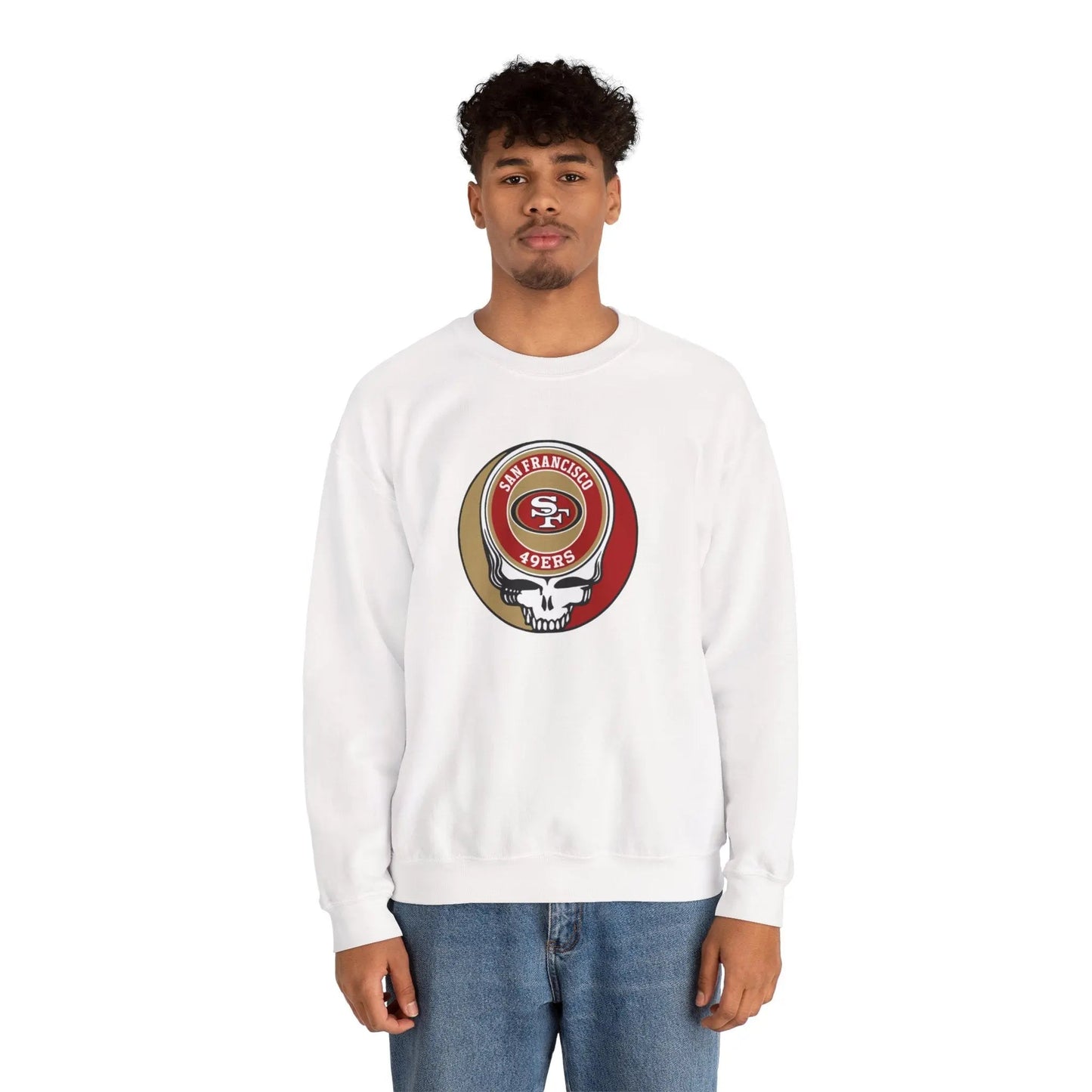Grateful Dead Stealie Heavy Blend Crewneck Sweatshirt San Francisco 49ers