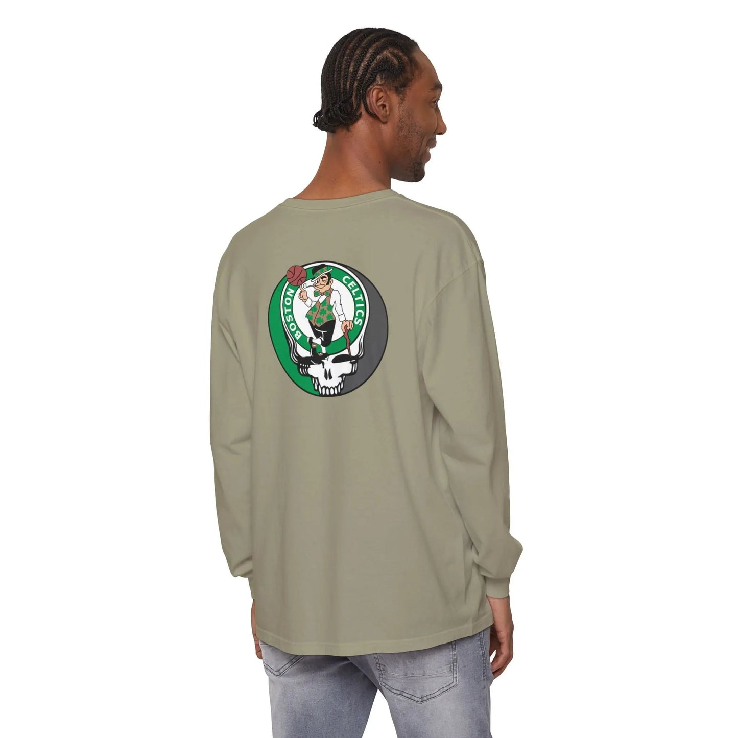 Boston Celtics Garment-Dyed Long Sleeve T-Shirt Two-Sided Vineyard Collection