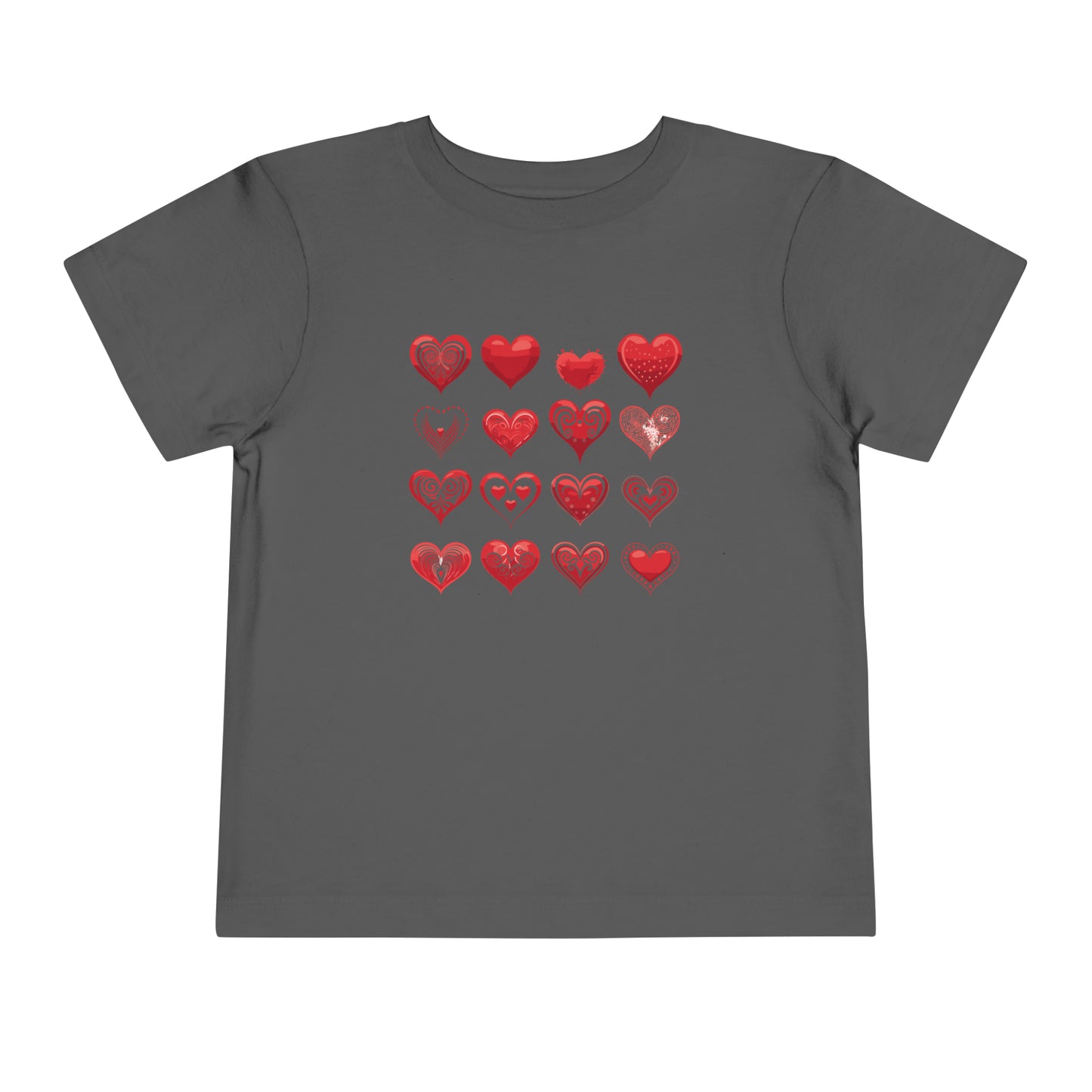 Red hearts shape design Toddler Short Sleeve Tee