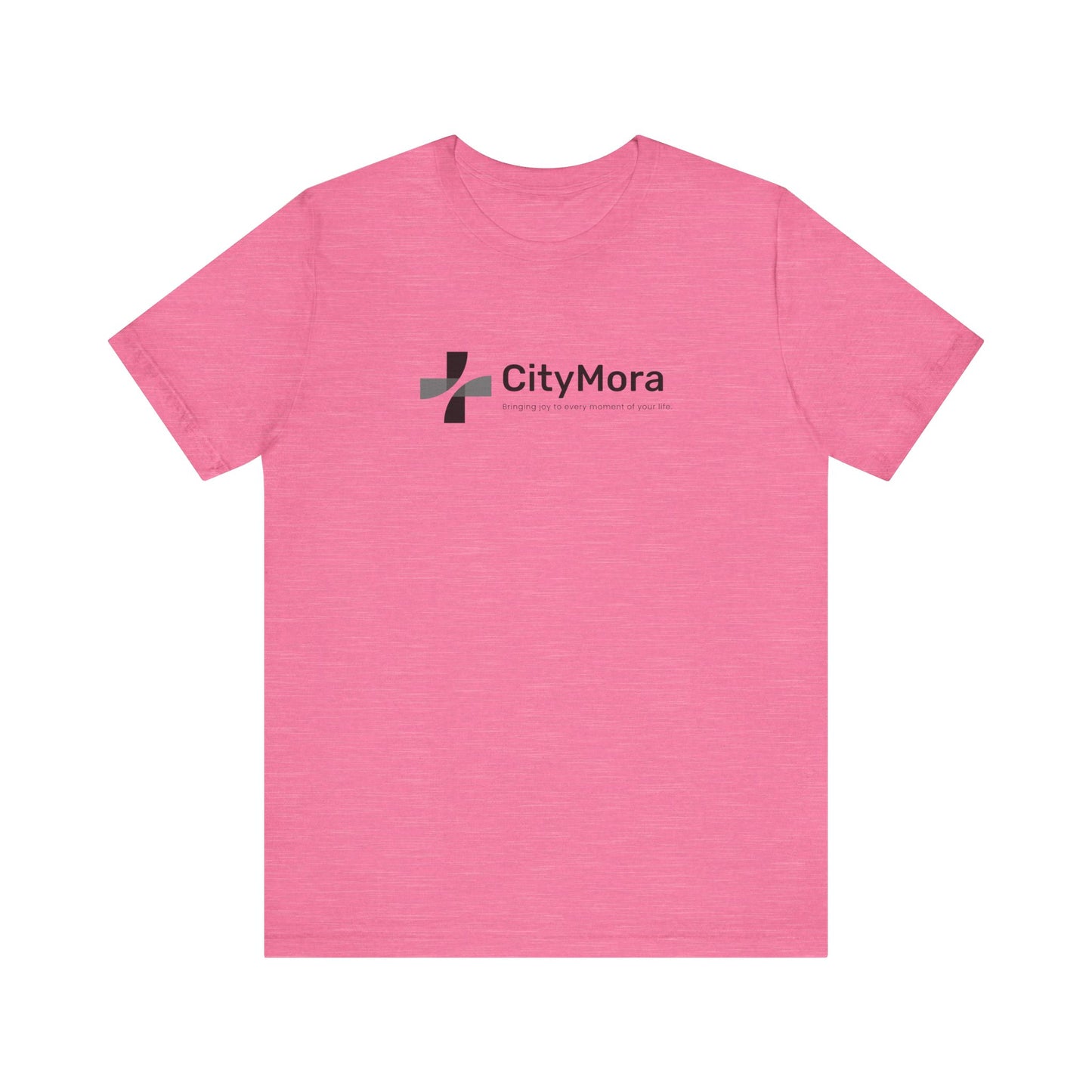Casual Unisex Tee - 'CityMora' Motivational Short Sleeve Shirt - Black