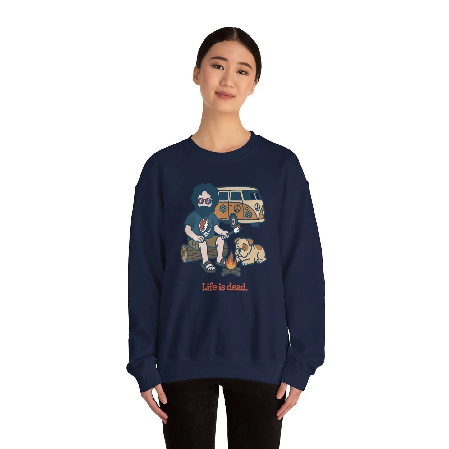 Jerry and Frank are Camping Life is dead Crewneck Sweatshirt Gildan