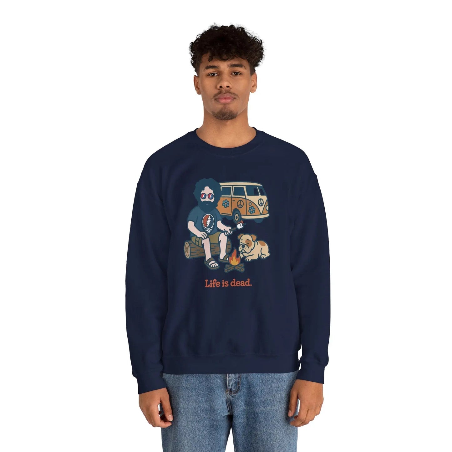 Jerry and Frank are Camping Life is dead Crewneck Sweatshirt Gildan
