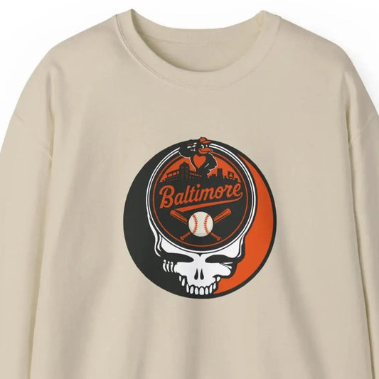 Grateful Dead Stealie Baltimore Baseball Edition Crewneck Sweatshirt MLB