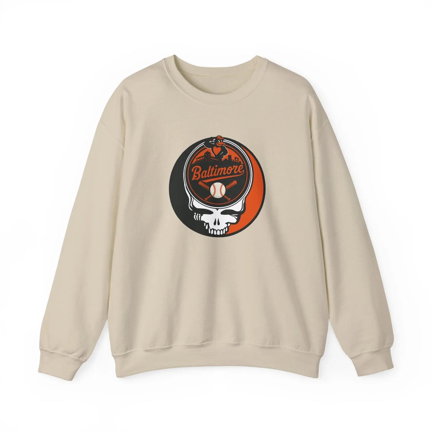 Grateful Dead Stealie Baltimore Baseball Edition Crewneck Sweatshirt MLB