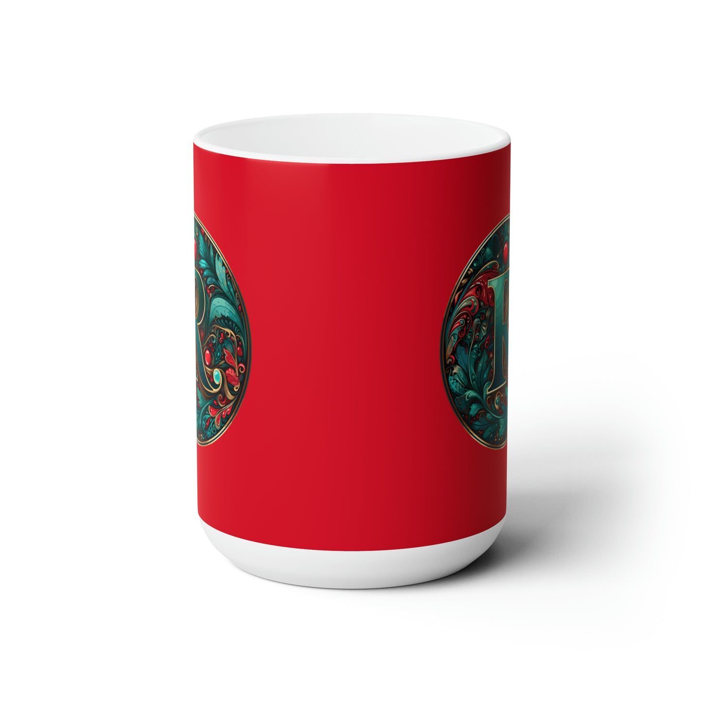 Christmas colorful Alphabet R design red Ceramic Mug 15oz