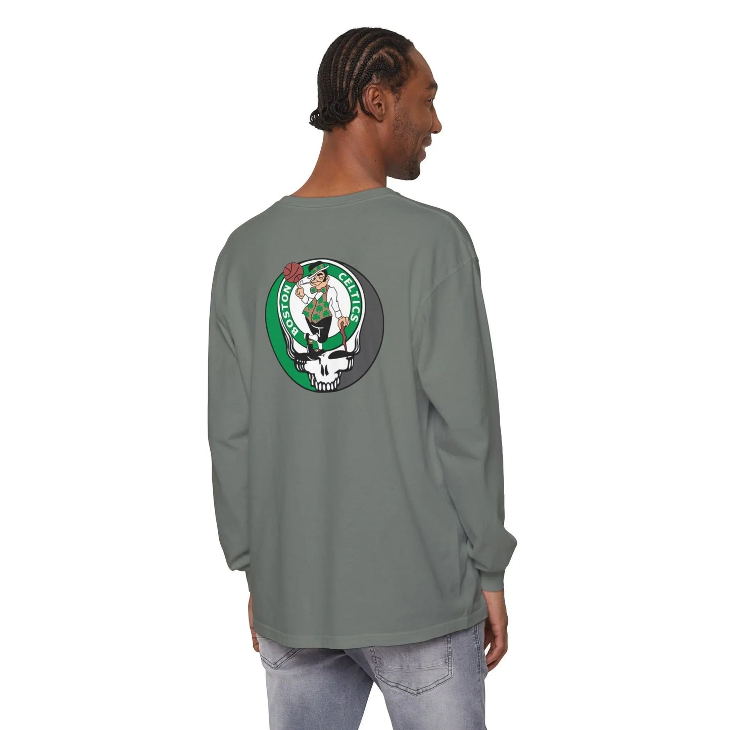 Boston Celtics Garment-Dyed Long Sleeve T-Shirt Two-Sided Vineyard Collection