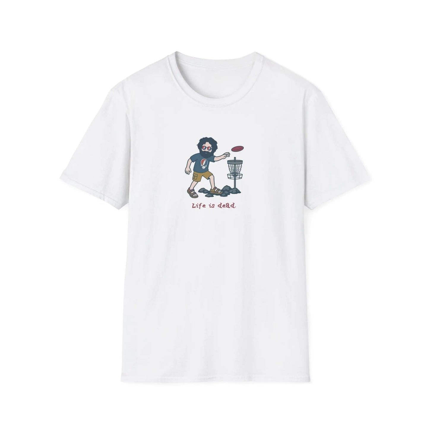 Disc Golfing Jerry Life is Dead T-Shirt Grateful Dead