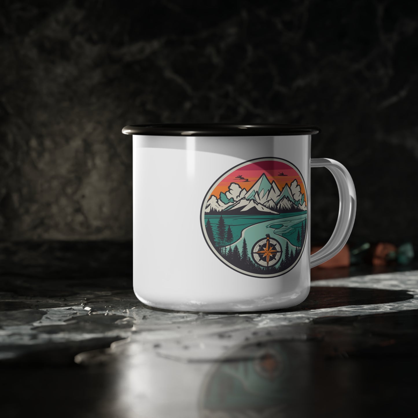 Enamel Camp Cup - Unique Adventure Awaits Travel Mug