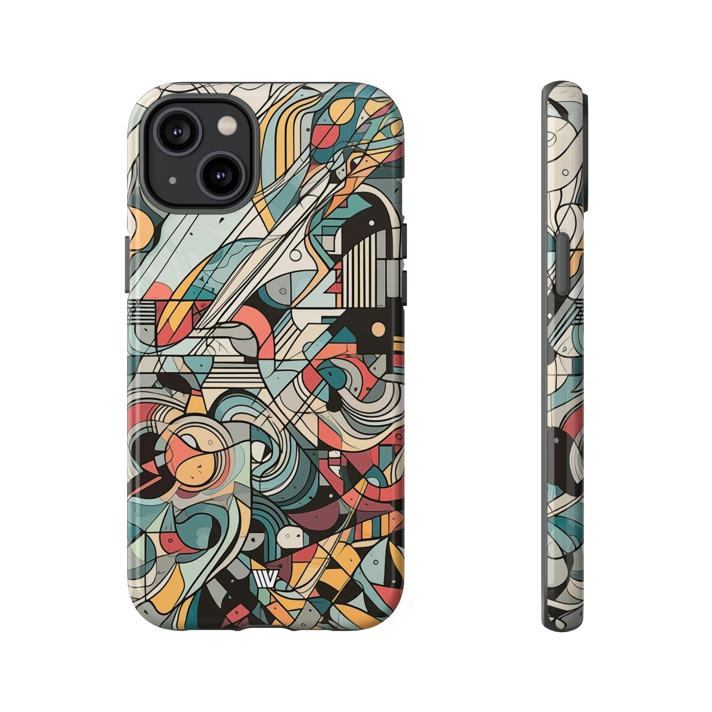 Abstract Doodle Tough Phone Case Dual-Layer Protection