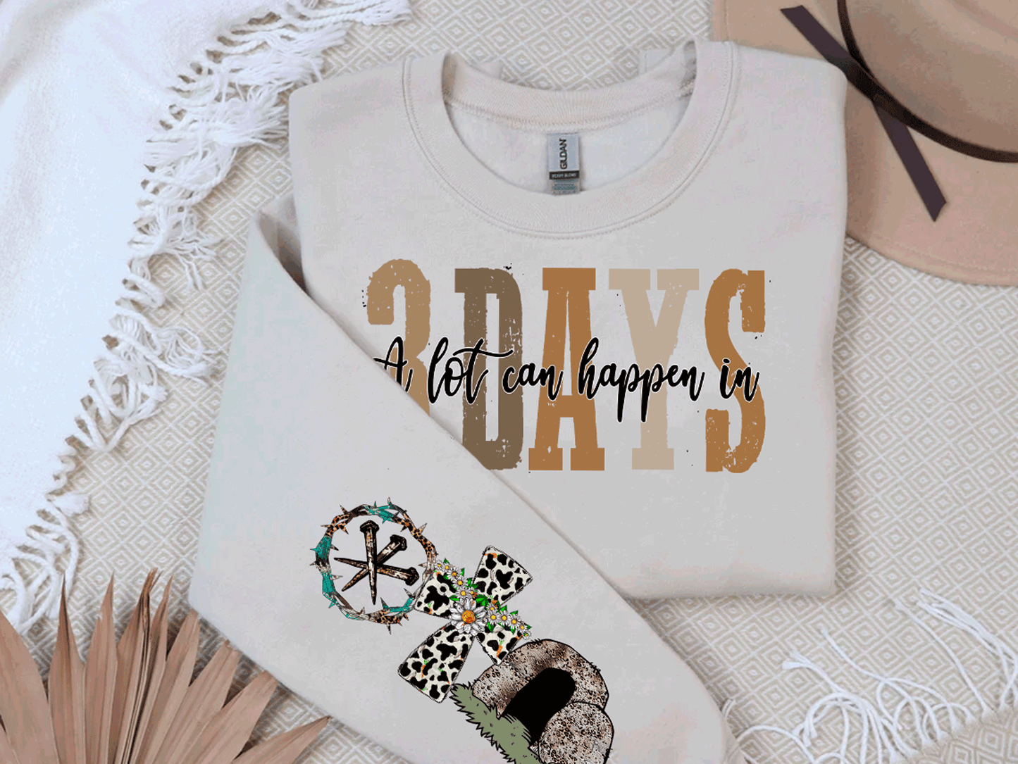 alot can happen in 3 days Easter Sweatshirt