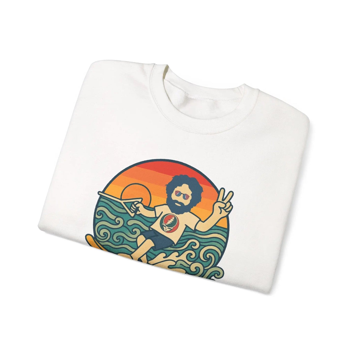 Life is Dead Crewneck Sweatshirt Heavy Blend Waterskiin' Jerry