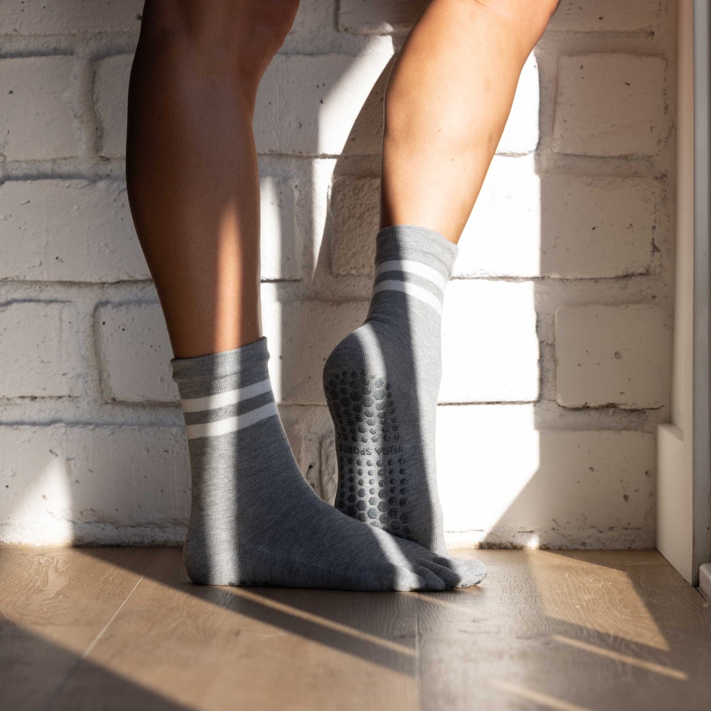 Pilates Grip Sock Tube Grey Non-Slip Socks
