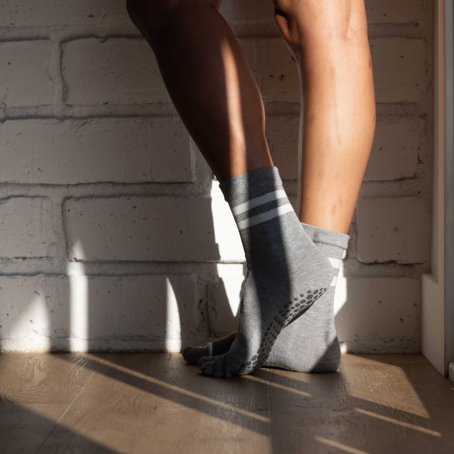 Pilates Grip Sock Tube Grey Non-Slip Socks
