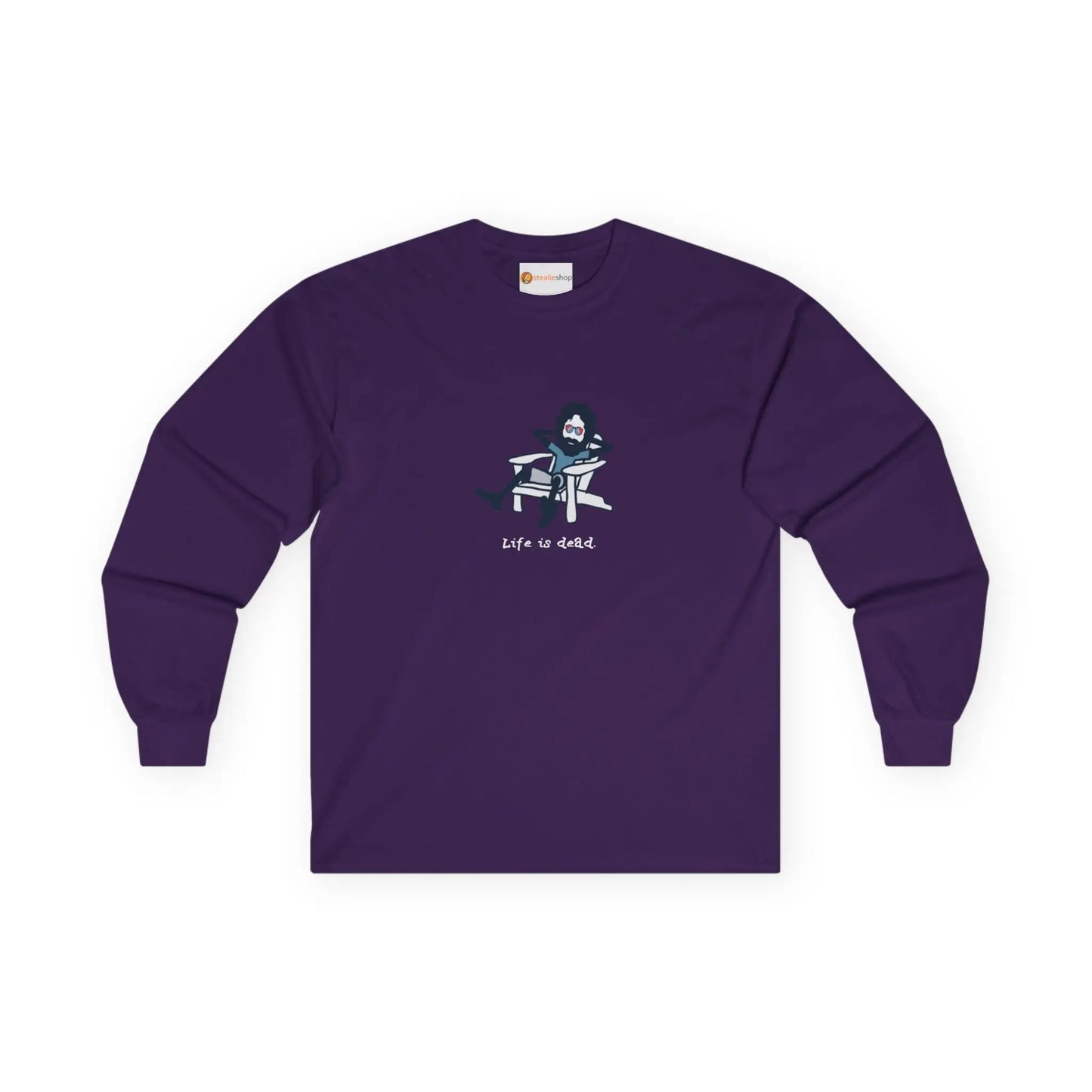 Grateful Dead Ultra-Cotton Long Sleeve Tee Adirondack Jerry Life is dead