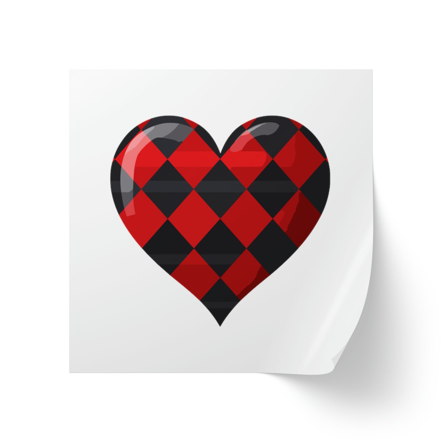 Valentine's heart shape Square Sticker Label Rolls