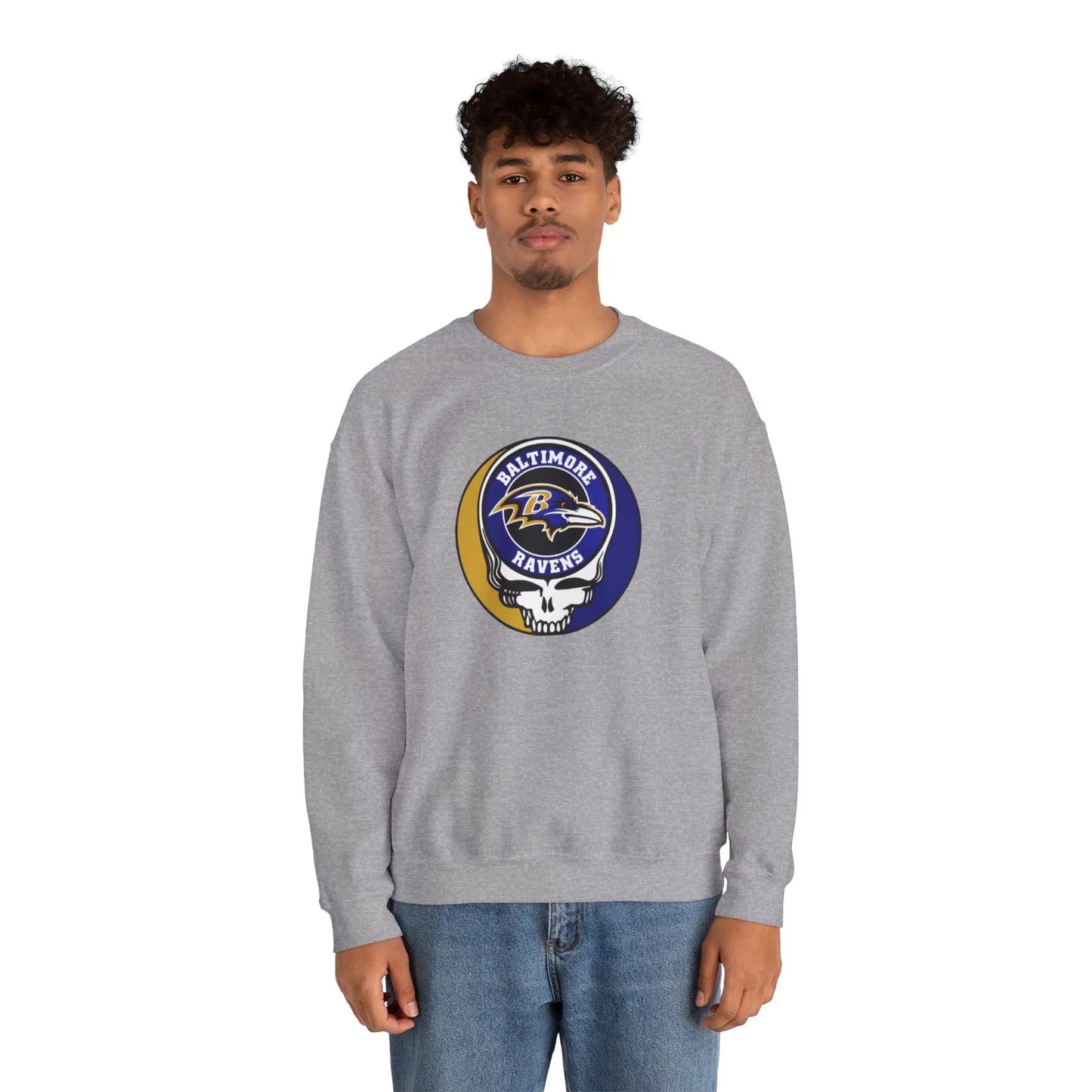 Baltimore Ravens Grateful Dead Stealie Crewneck Sweatshirt The Gridiron Collection