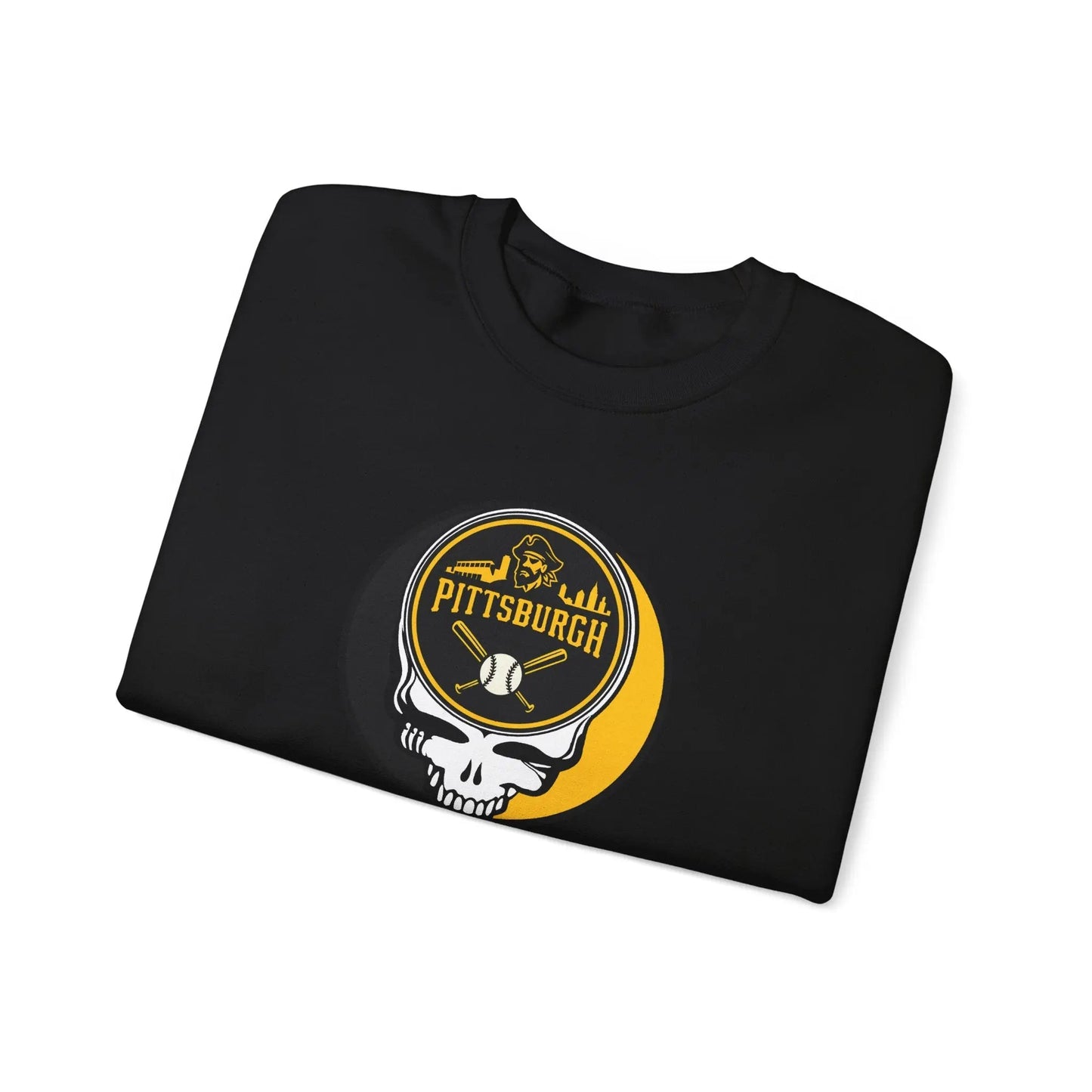 Grateful Dead Stealie Crewneck Heavy Blend Sweatshirt Pittsburgh Baseball Edition MLB