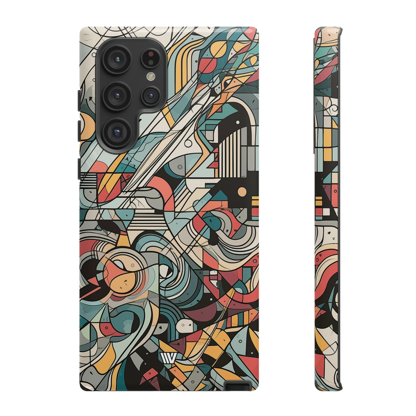 Abstract Doodle Tough Phone Case Dual-Layer Protection