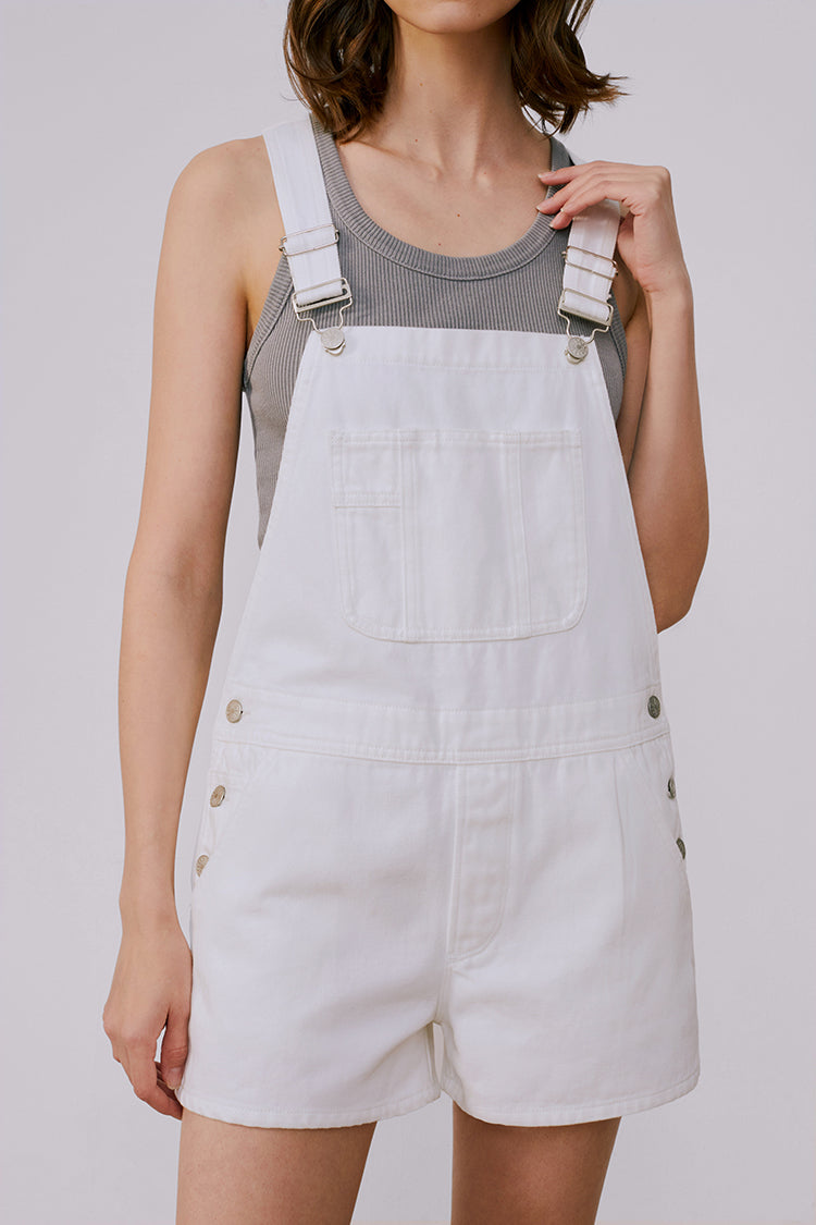 Rainbow Overall Shorts Mid-weight Denim High-rise Overall Shorts Hey Joanie