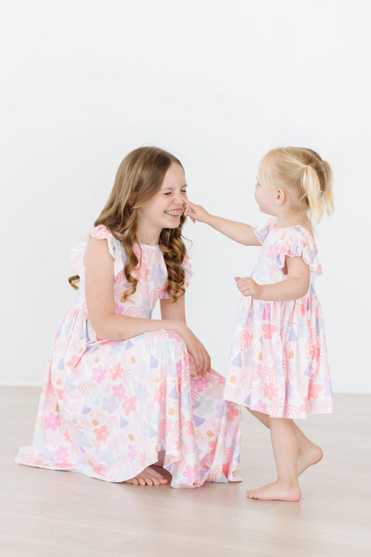 Flutter Sleeve Twirl Dress Comfortable Toddler Dress Mila & Rose