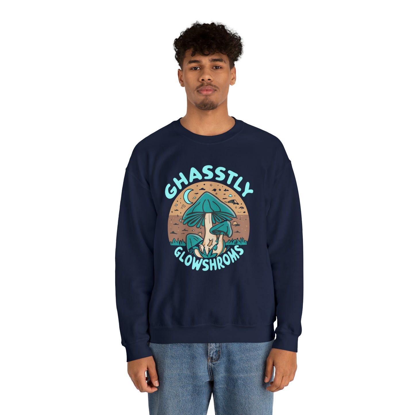 Ghastly Glowshrooms Black Mushroom costume, Mushroom Halloween Costume, Mushroom Sweatshirt, Spooky Season Halloween Sweatshirt, Sweatshirt Adult, Unique Sweatshirt