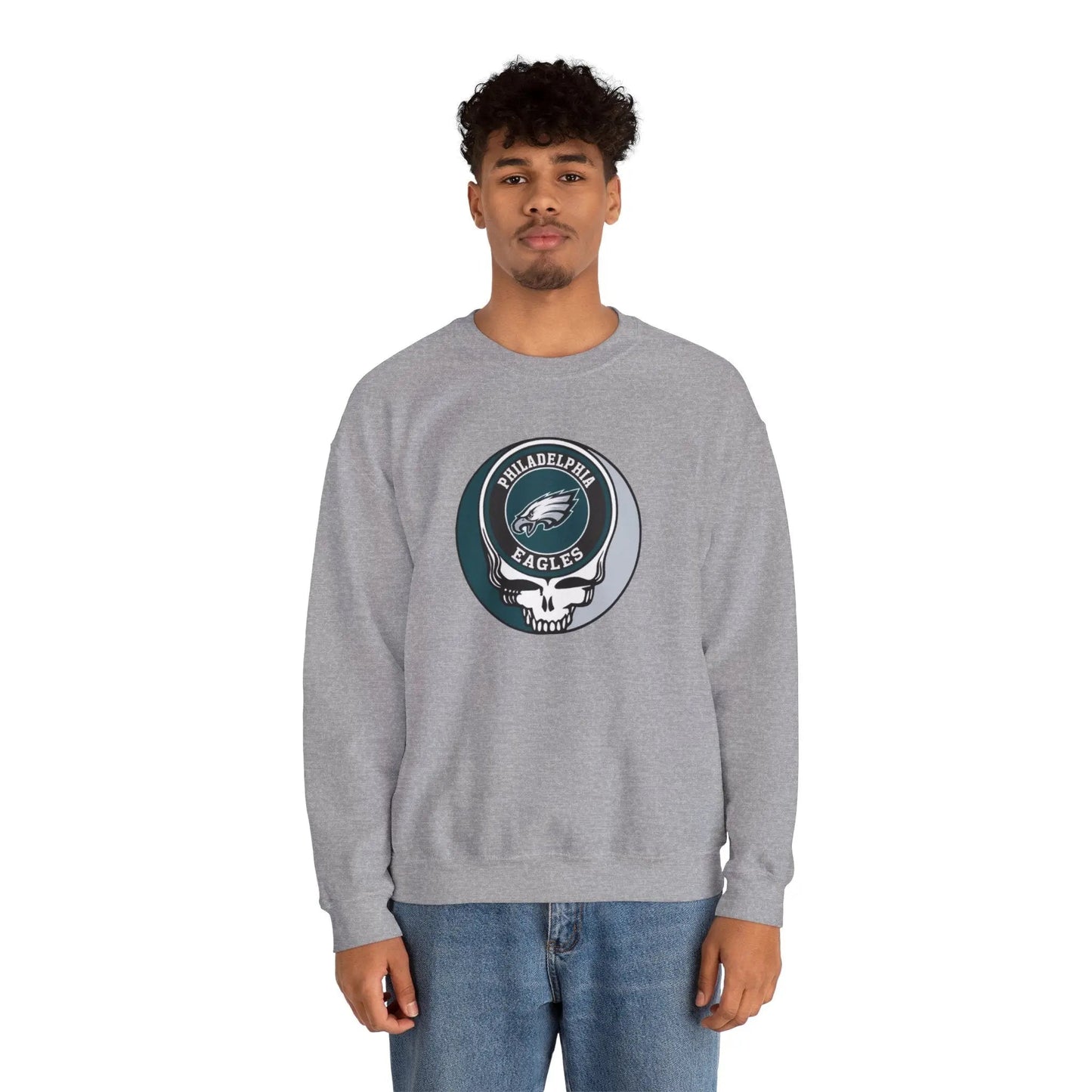 Philadelphia Eagles Grateful Dead Stealie Crewneck Sweatshirt Medium-Heavy Blend