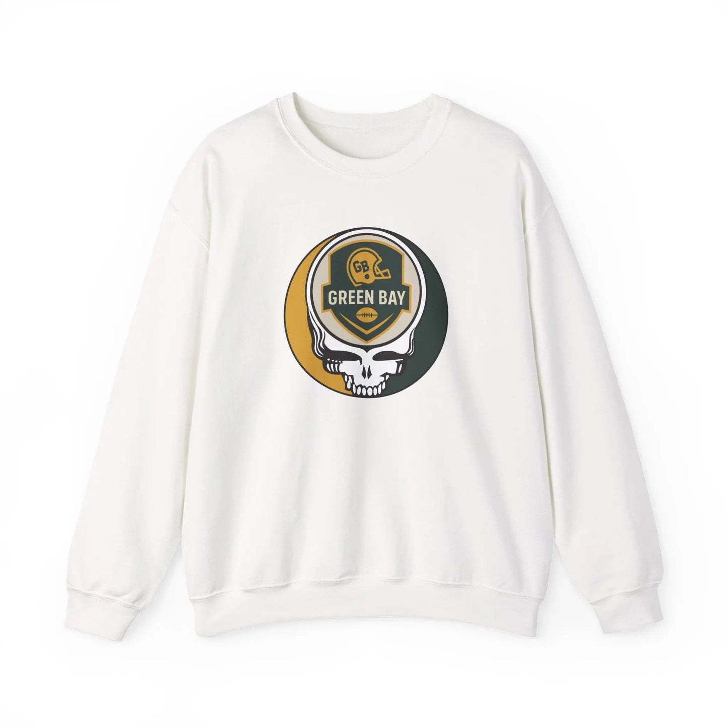 Green Bay Packers Grateful Dead Stealie Crewneck Sweatshirt The Gridiron Collection