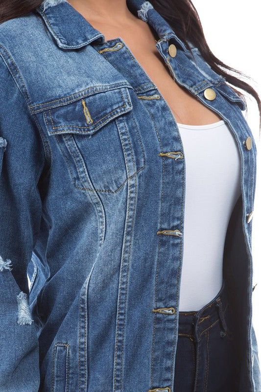 Denim Jacket Jeans Jacket 95% Polyester 5% Spandex